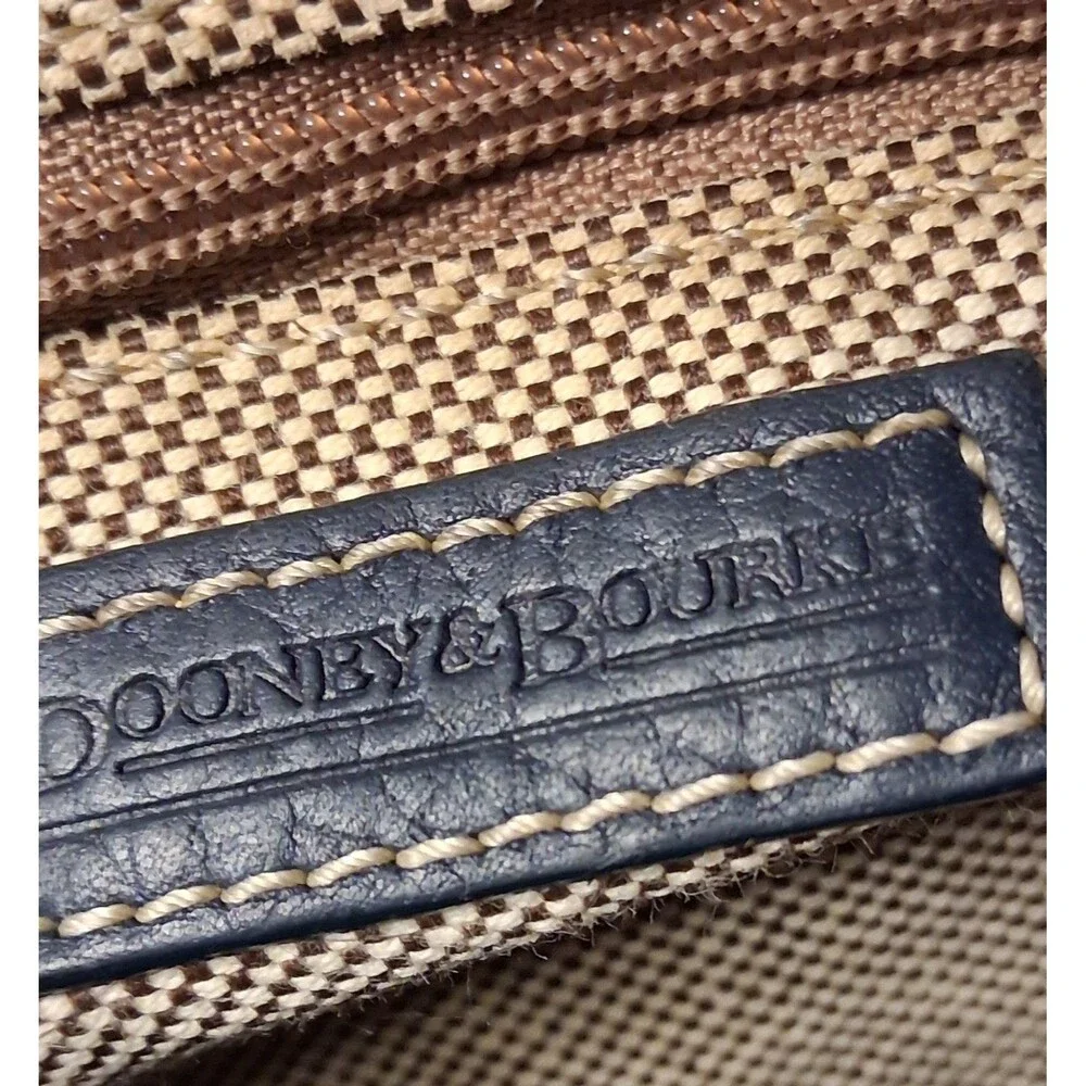 Dooney & Bourke navy Pebbled Leather Double Handles Satchel w/ wallet